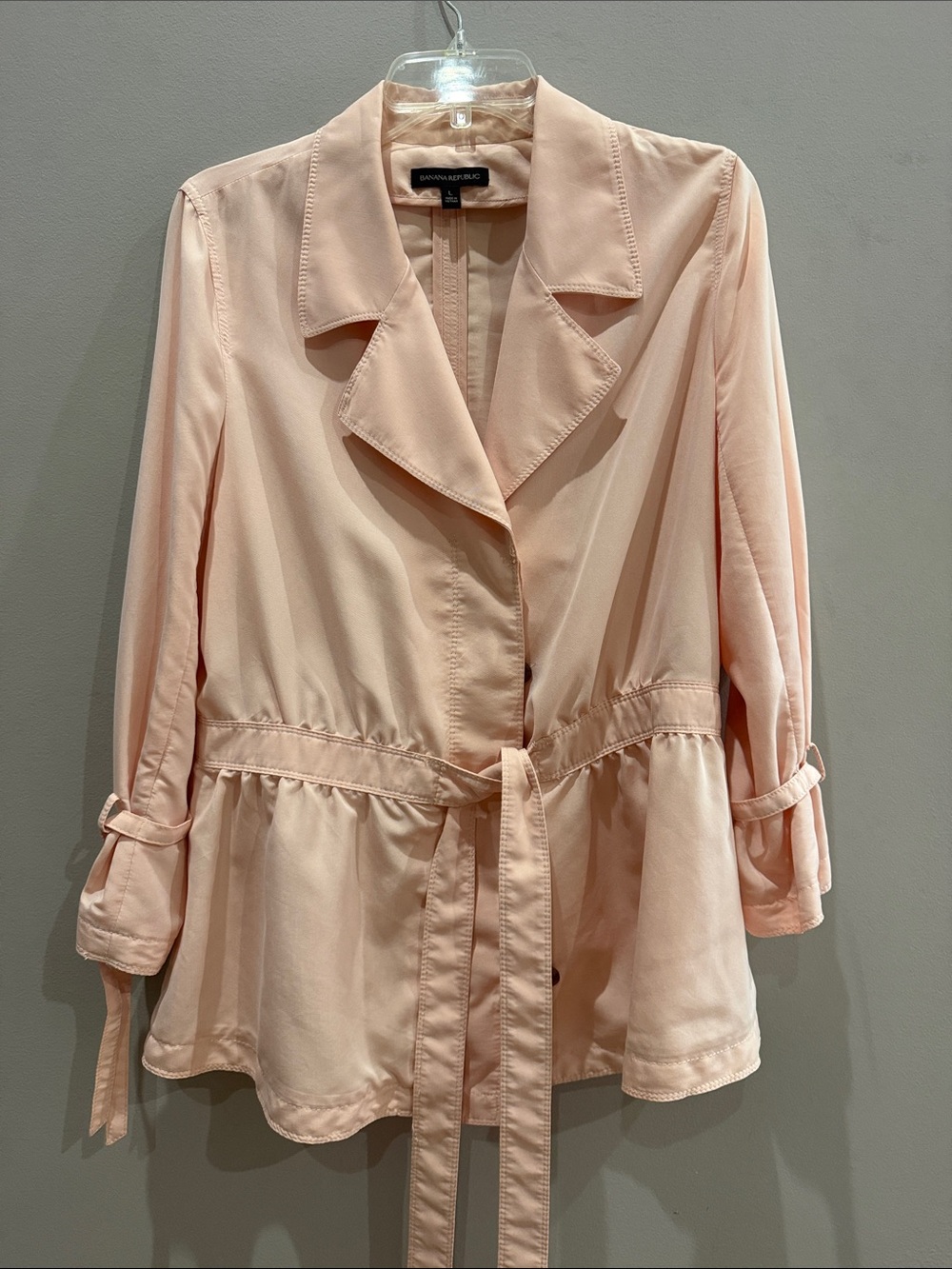 Banana Republic Light Pink Tie-Waist Blazer Jacket